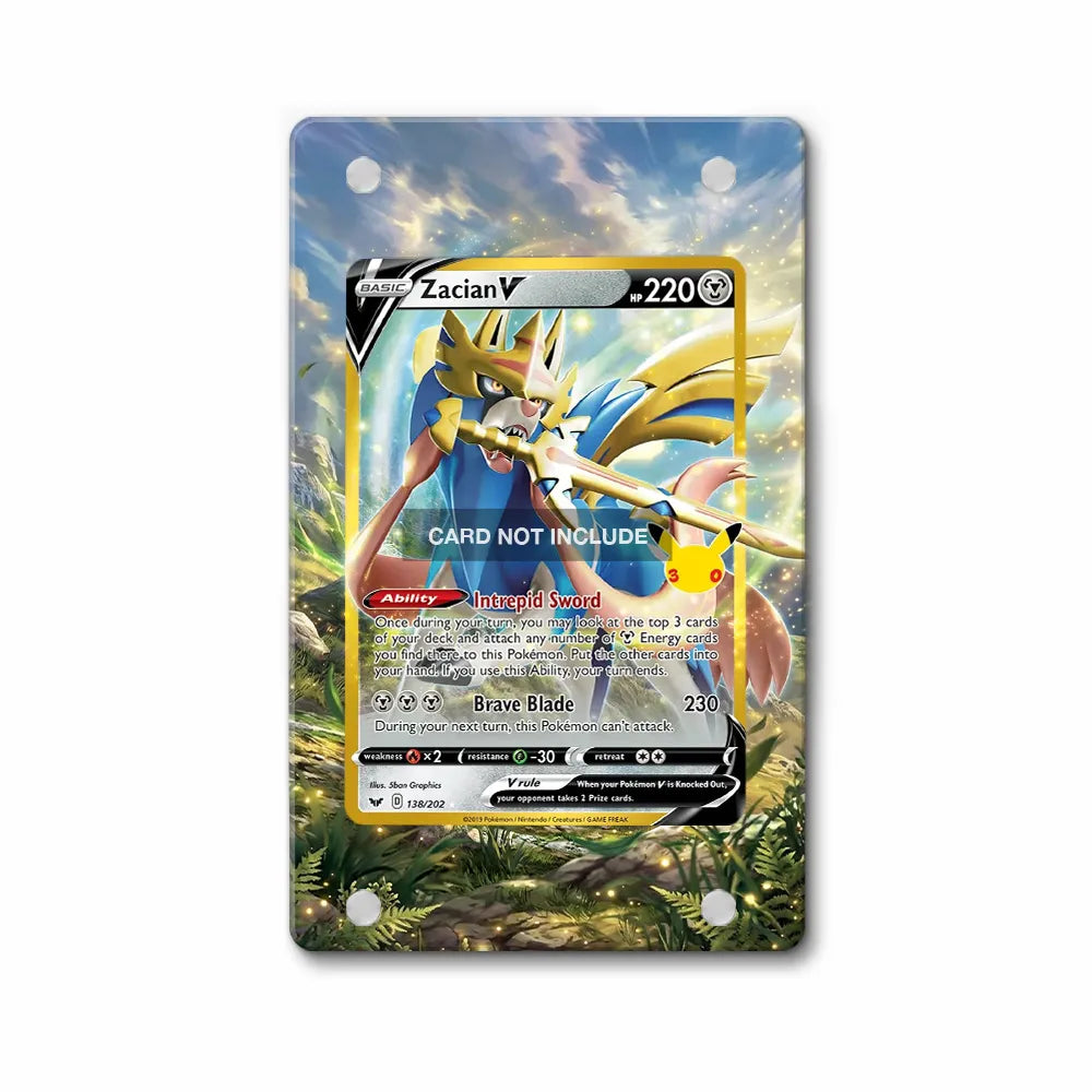 Zacian V 138-202 30th Anniversary Extended Art Display Cases - Magnetic Case - Front View