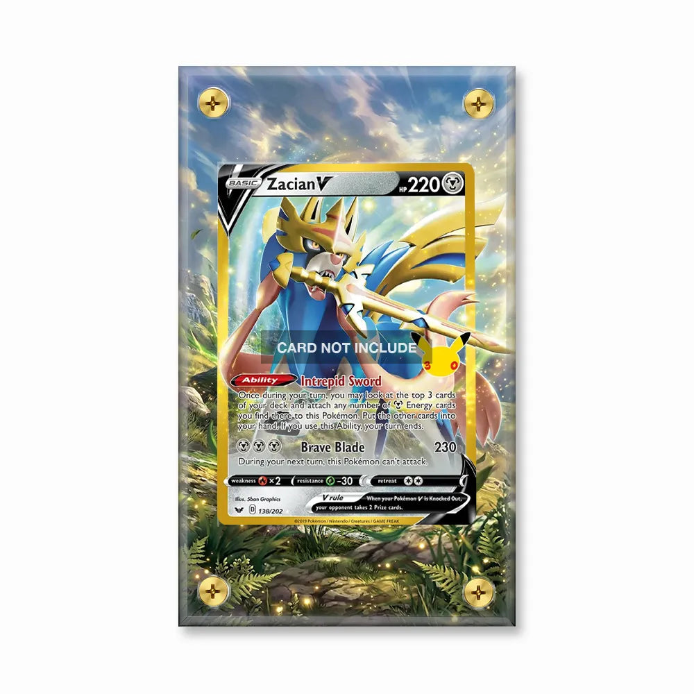 Zacian V 138-202 30th Anniversary Extended Art Display Cases - Screws Case - Front View