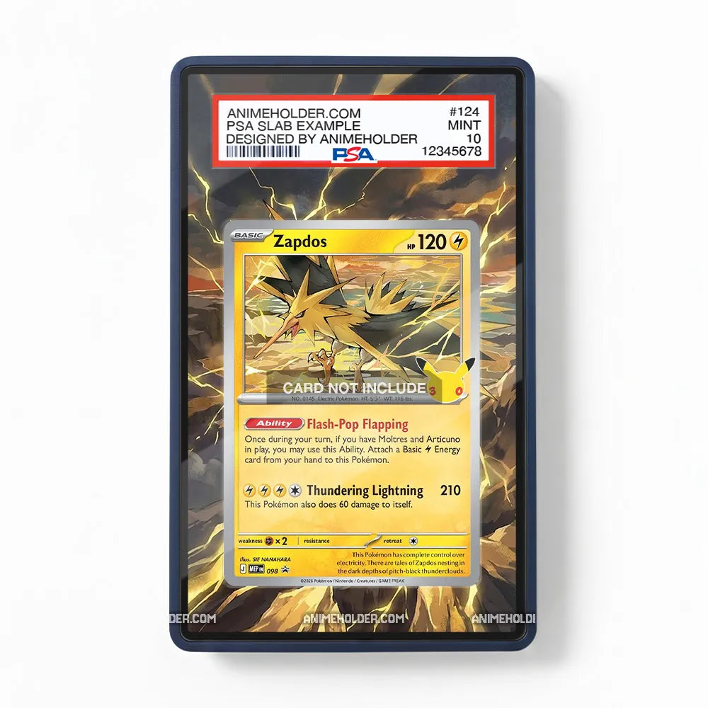Zapdos 098 Promo MEP 30th Anniversary Extended Art Display Cases - PSA Slab Case - Front View