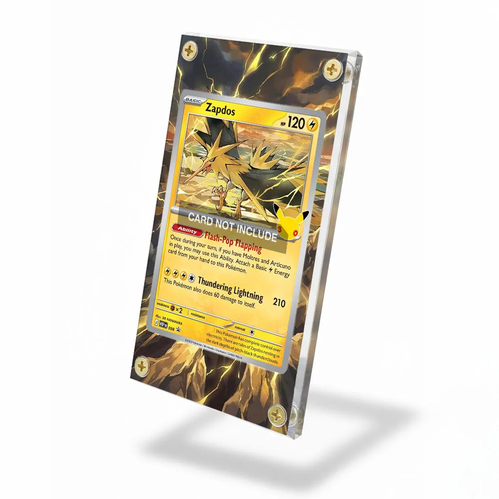 Zapdos 098 Promo MEP 30th Anniversary Extended Art Display Cases - Screws Case - Side View
