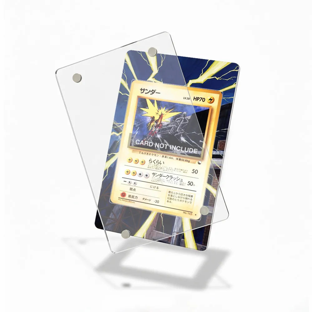 Zapdos 145 Japanese Vending Series II Pokemon Cards Custom Art Display Cases - Magnetic Case - Detail View
