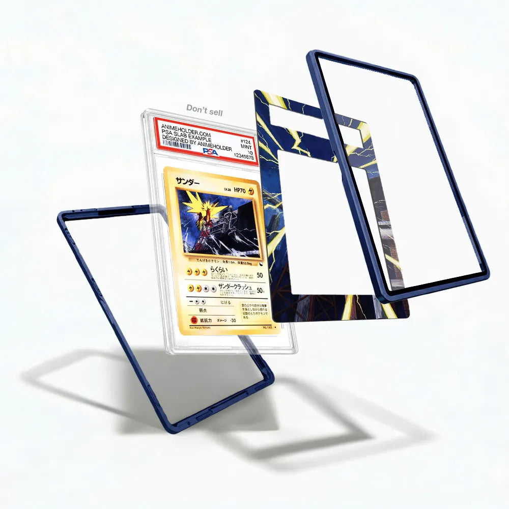 Zapdos 145 Japanese Vending Series II Pokemon Cards Custom Art Display Cases - PSA Slab Case - Detail View