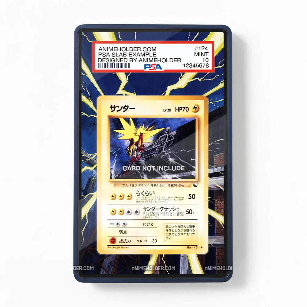 Zapdos 145 Japanese Vending Series II Pokemon Cards Custom Art Display Cases - PSA Slab Case - Front View