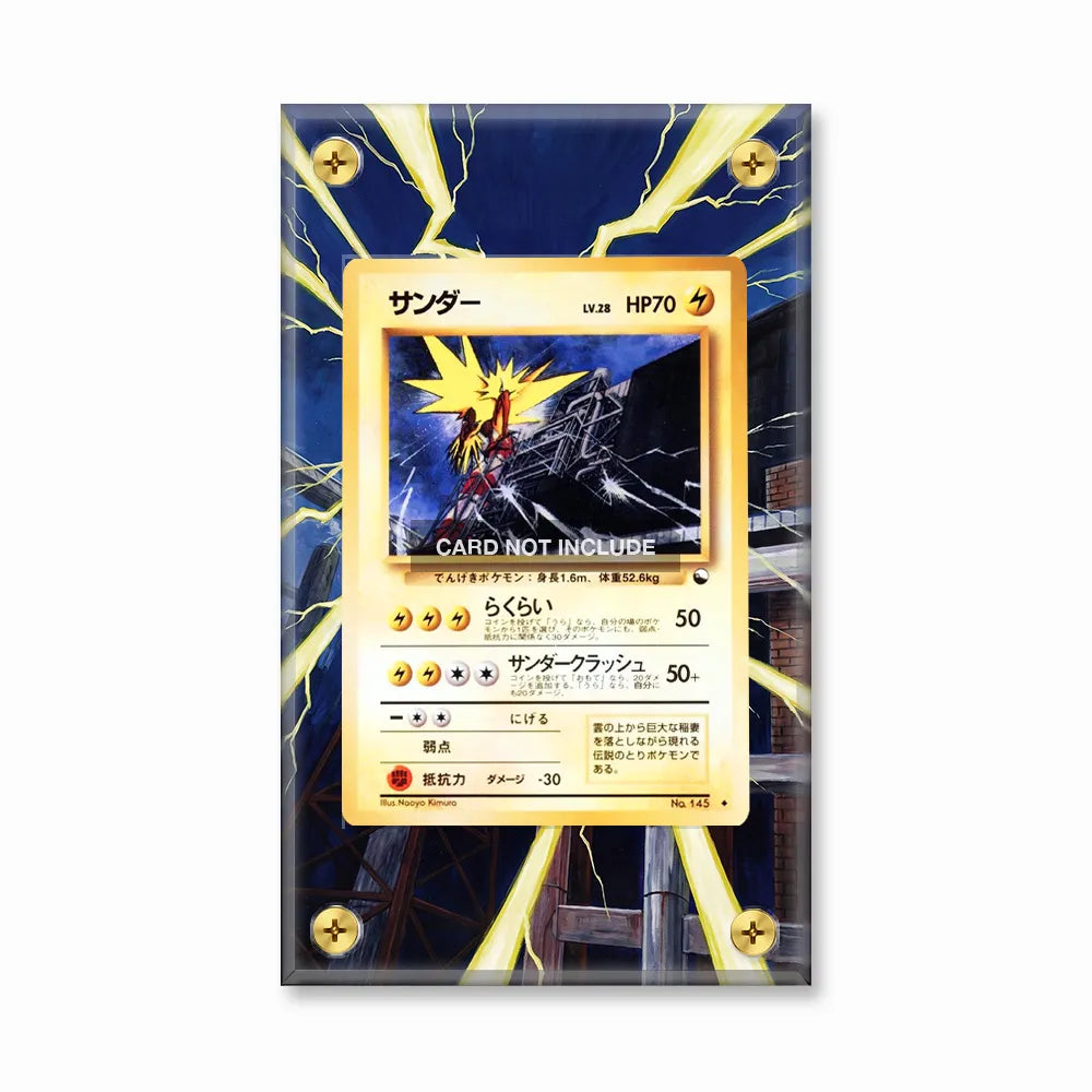 Zapdos 145 Japanese Vending Series II Pokemon Cards Custom Art Display Cases - Screws Case - Front View