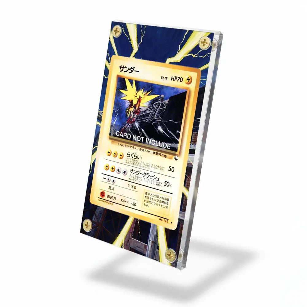 Zapdos 145 Japanese Vending Series II Pokemon Cards Custom Art Display Cases - Screws Case - Side View