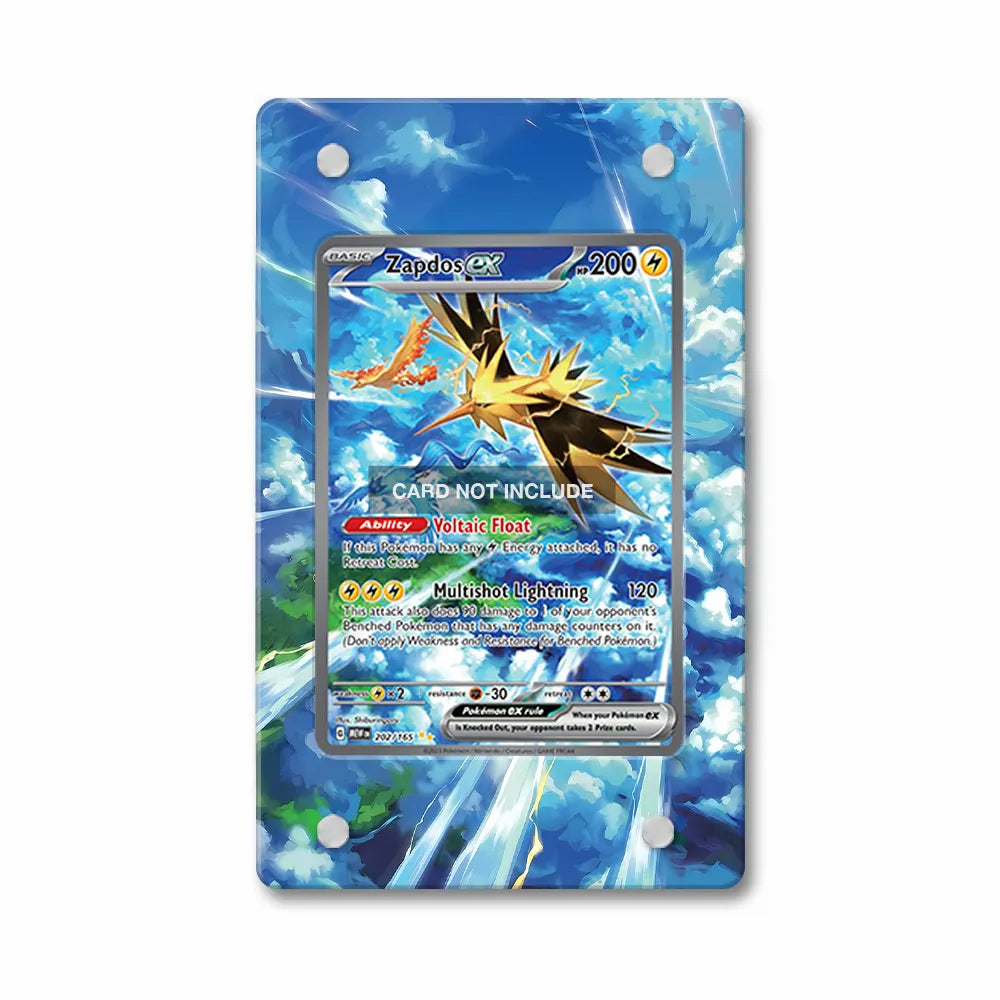 Zapdos ex 202-165 SIR SAR Pokemon 151 Extended Art Display Cases - Magnetic Case - Front View