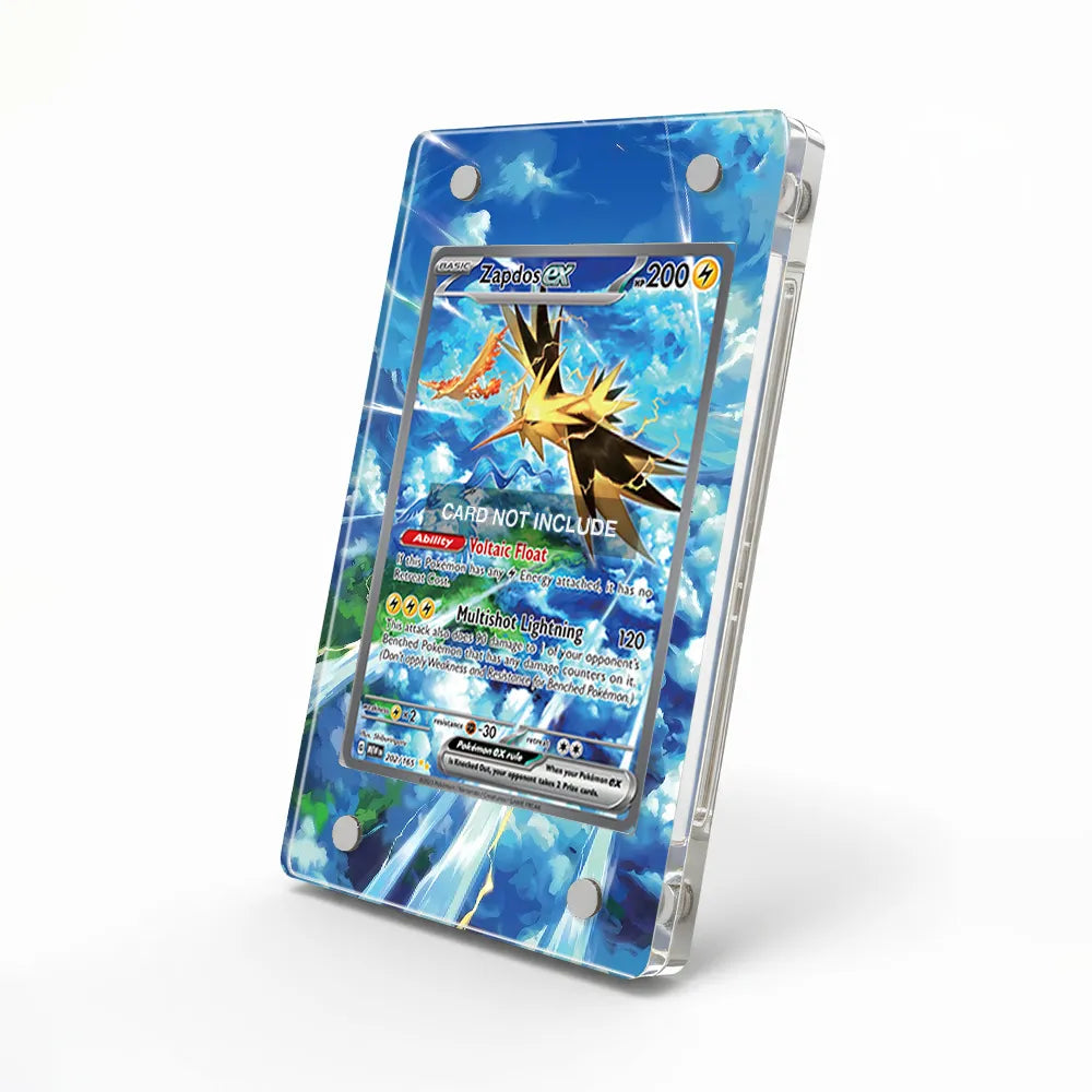 Zapdos ex 202-165 SIR SAR Pokemon 151 Extended Art Display Cases - Magnetic Case - Side View