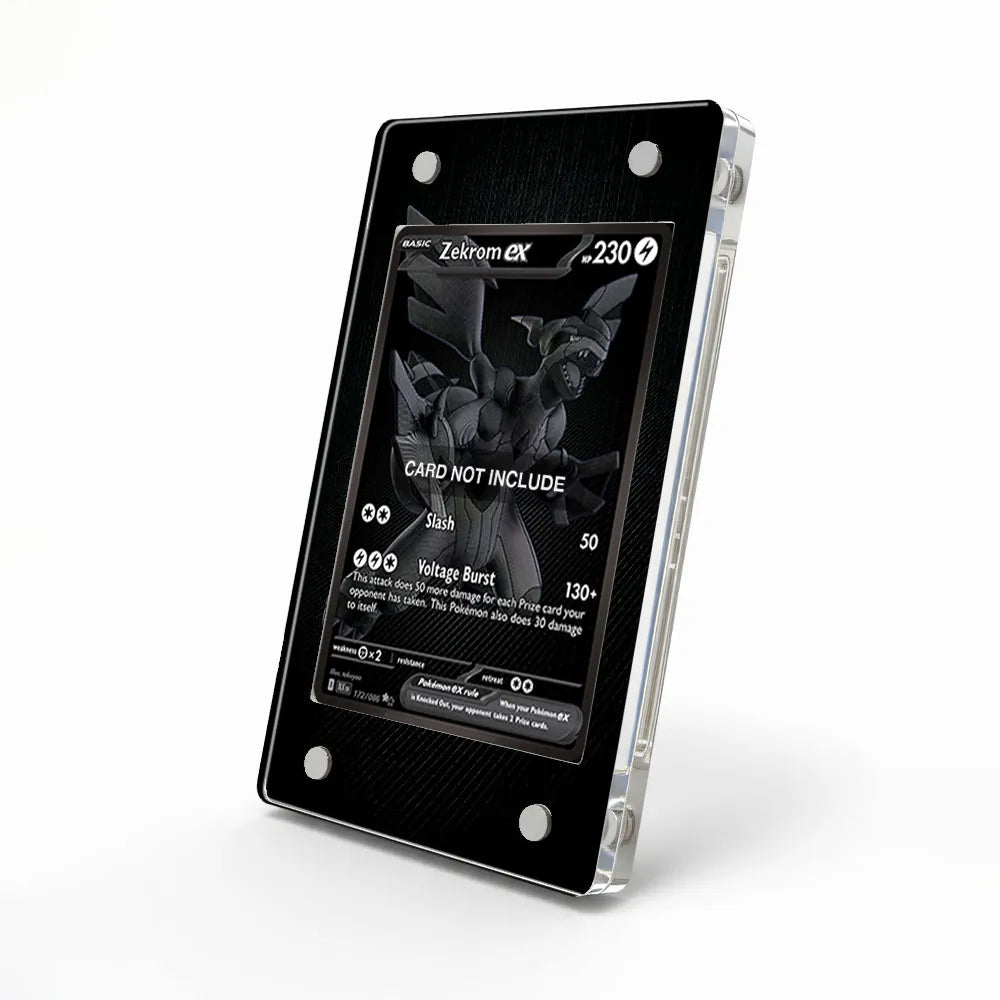 Zekrom ex 172-086 Black White Rare Extended Art Display Cases - Magnetic Case - Side View