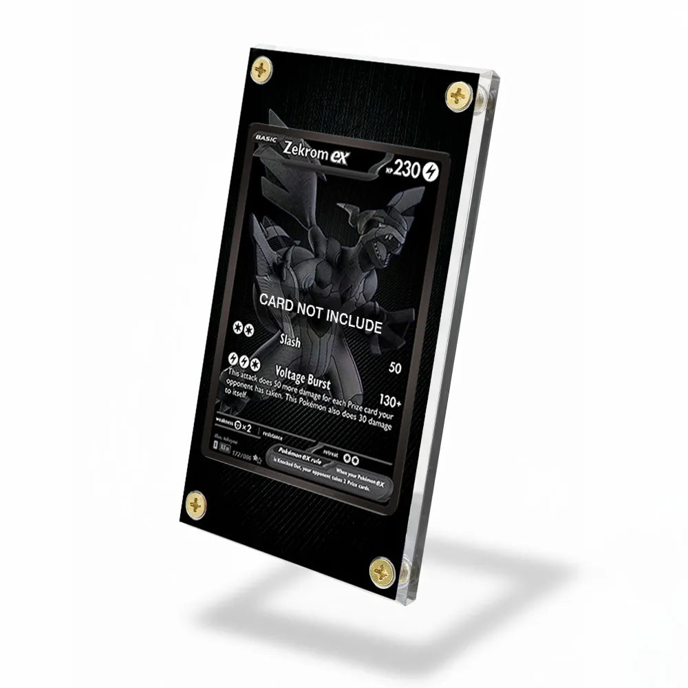 Zekrom ex 172-086 Black White Rare Extended Art Display Cases - Screws Case - Side View