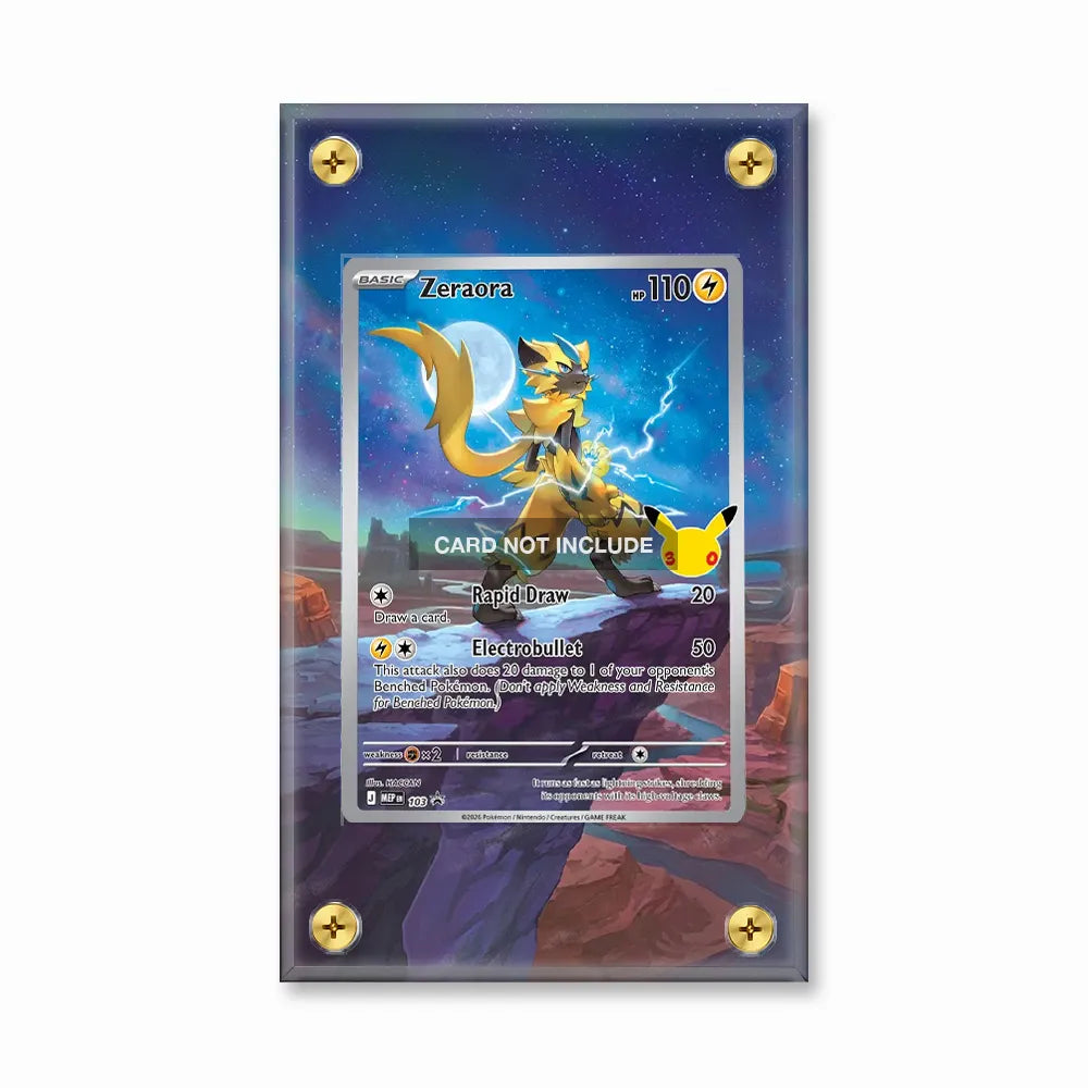 Zeraora 103 Promo MEP 30th Anniversary Extended Art Display Cases - Screws Case - Front View