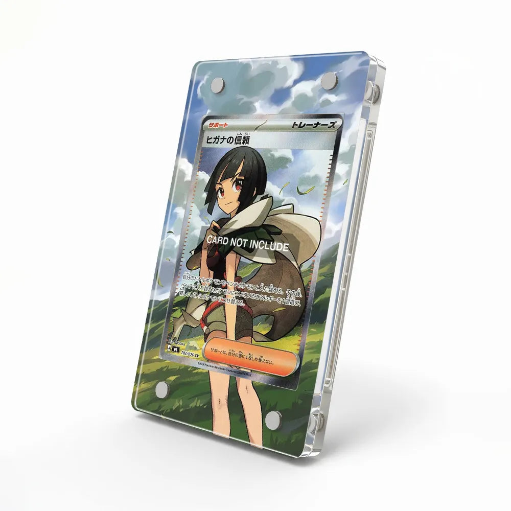 Zinnia's Trust 102-076 SR Storm Emeralda Delta Reign Pokemon Cards Custom Art Display Cases - Magnetic Case - Side View